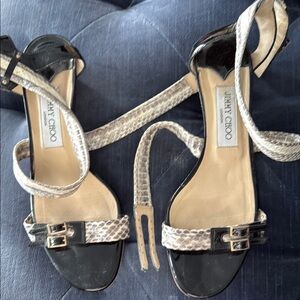 Jimmy Choo Black and Cream Women's Sandals